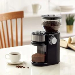 Gereedschap Koffie Automatische braammolen koffiemolen met 18 niveaus in dikte verstelbare molens, zwart