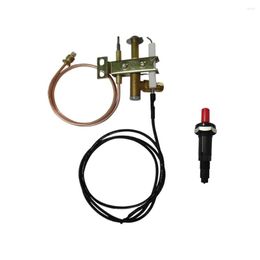 Herramientas Estufa de gas comercial Repuestos Freidora Quemador piloto Sensor de termopar Cabezal de tres llamas con botón Encendedor Conjunto