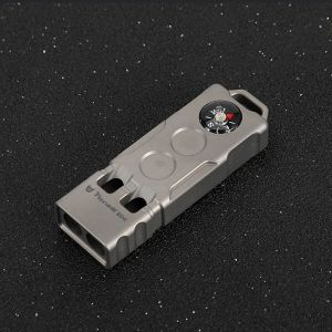 Outils Compass Survival Whistle Titanium Alloy High Decibel Double Fréquence Whistle ImperproofProofroproof Outdoor Camping EDC Multitool