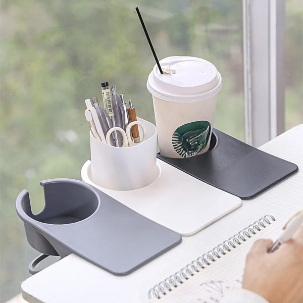 Herramientas creativas para bebidas de café, portavasos, mesa lateral, estante para tazas de agua, escritorio de oficina, escritorio, portavasos fijo, Clip de almacenamiento de escritorio