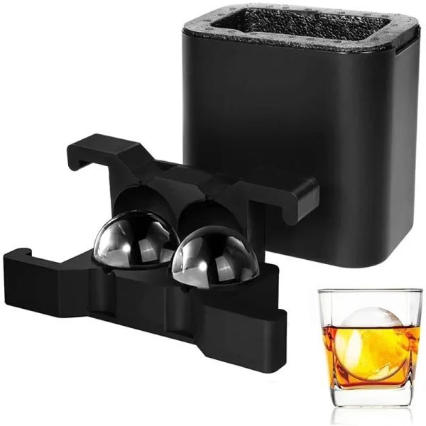 Herramientas para hacer bolas de hielo cristalinas, fabricante de cubitos de hielo, bandeja esférica para whisky de 2,35 pulgadas, molde sin burbujas, molde para caja de hielo con forma de rosa y calavera de diamante