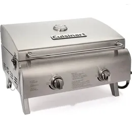 Outils Cuisinart CGG-306 Style's Style Portable Propane Tabletop 20 000 Two 10 BTU Burners en acier inoxydable