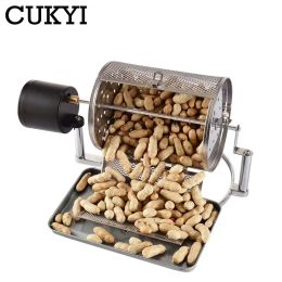 Outils CUKYI torréfacteur électrique en acier inoxydable machine à rôtir les grains de café pop-corn noix grains grains cuisson vitesse de rotation ajuster