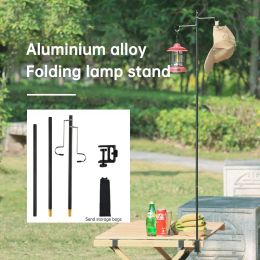 Outils détachables en alliage d'aluminium Camping lanterne lampe cintre Portable ultraléger support de lumière Table extérieure suspendue ensemble de support de fixation