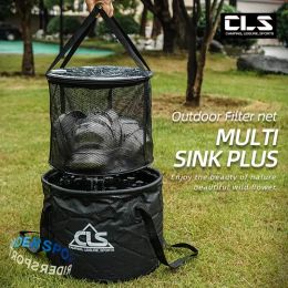 Gereedschap Dish Was Bucket Telescopic Fishing Bucket Fishing Gear Bag Outdoor Portable Vouwkap aftapmand Camping BBQ