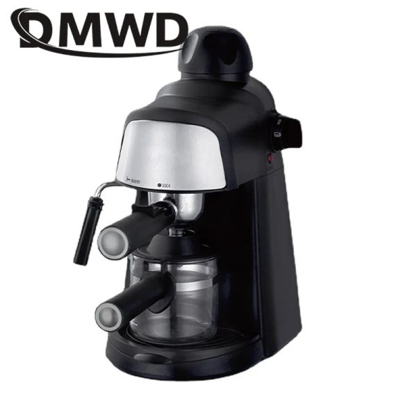 Outils DMWD MINI machine à café expresso 5bar pompe italienne pression vapeur mousseur à lait mousse machine à bulles automatique fantaisie cappuccino pot