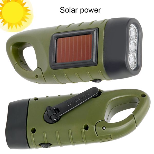 Herramientas Dinamo Linterna Solar De Manivela, Recargable, Camping Al Aire Libre, Autodefensa, Accesorios De Supervivencia De Emergencia