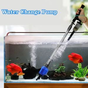 Outils Nettoyeur de gravier électrique Nettoyeur automatique d'aquarium avec filtre éponge Aspirateur de gravier pour réservoirs moyens et grands