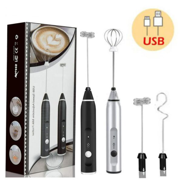 Outils Mousseurs à lait électriques Mélangeur sans fil portable USB Mini cafetière Fouet Mélangeur Cappuccino Crème Batteur à oeufs Mélangeur alimentaire