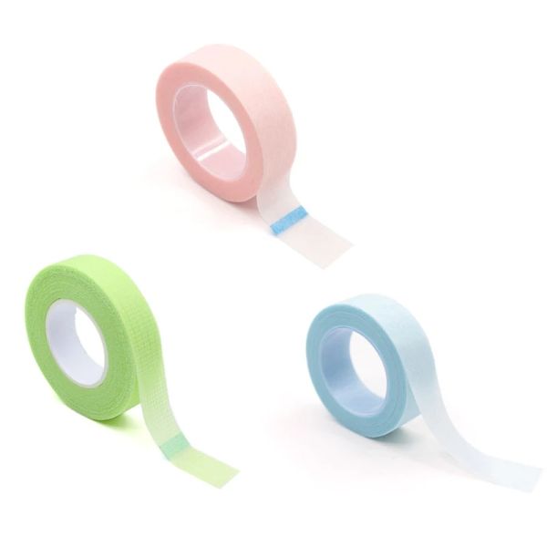 Herramientas Cinta para pestañas Cinta para pestañas verde, rosa y azul, adhesivo para extensión de pestañas, tela microporosa transpirable, cinta médica para pestañas G99E