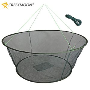 Filet ouvert de pêche pliable, 100/80CM, attrape-écrevisses, réseau de coulée, maille pour piège à poisson/Cage, appât pour crevettes, crabe, crevettes