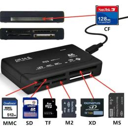 Outils pour 21Kinds de lecteur de carte mémoire pour USB externe Mini SDHC M2 MMC XD CF Read and for Write Flash Memory Card DropShipping