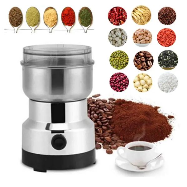 Molinillo de café con cabeza de cuchillo de cuatro hojas, molinillo de hierbas eléctrico con taza extraíble de gran tamaño de 300 ml para especias, hierbas, frijoles y granos