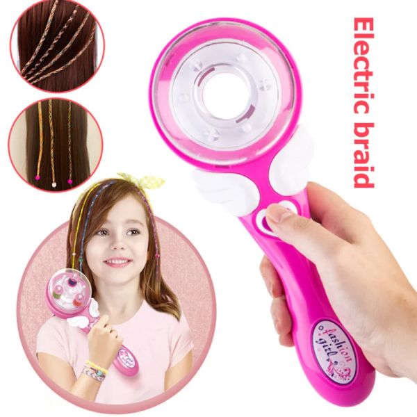 Herramientas para niñas, máquina trenzadora de cabello automática, herramienta de peinado de trenzas DIY, máquina trenzadora de giro elegante, rodillo de tejido, juguetes de simulación para niños