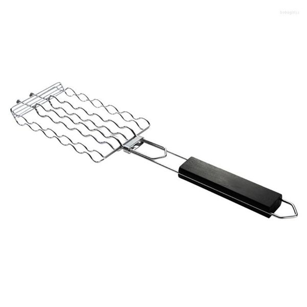 Outils Grill Panier En Acier Inoxydable BBQ Outil Griller Accessoires Barbecue Rack Pour Chien Légumes