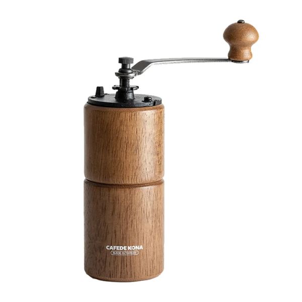 Herramientas Molinillo de café manual de alta calidad para café por goteo Espresso Prensa francesa Diseñador Cónico Burr Wood Coffee Mill Cafe Decoración