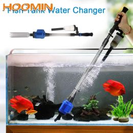 Outils HOOMIN Fish Tank Sable Laveuse US Plug Aquarium Siphon Actionné Nettoyeur Électrique Siphon Filtre Vide Gravier Changeur D'eau