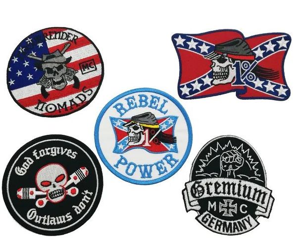 Outils Vente chaude Caractéristique Moto Biker Club MC FRONT Veste Gilet Patch Détaillé Fer Brodé Sur Badges Livraison Gratuite