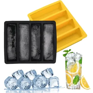 Gereedschap Ice Cube Tray Handwerk Popsicle Mold Plate Wasbare niet -sticky Long Strip 4 Grids Lange whisky Cocktail Ice Cube Maker