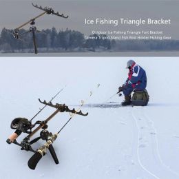 Outils Triangle de pêche sur glace, trépied d'appareil photo, support de canne à poisson, équipement de pêche