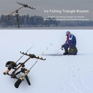 Herramientas Pesca en hielo Soporte triangular Cámara Trípode Soporte para caña de pescar Equipo de pesca