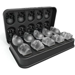 Gereedschap Ice Machine MoLand voor whisky 10 holte Skull Ice Cube Tray met trechter Skull Silicone Mold voor bakken, chocolade