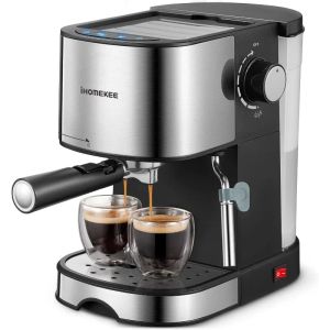 Gereedschap Ihomekee Espressomachine 15 bar pompdruk, espresso- en cappuccino-koffiezetapparaat met melkopschuimer/stoompijpje voor latte