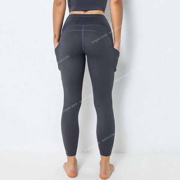 NWT Power Gym Trajes deportivos de longitud completa Pantalón con bolsillos laterales para mujer Leggings ajustados deportivos de talle alto Pantalón de tela elástica de gran calidad Pantalones de YogaYoga pantalones de yoga