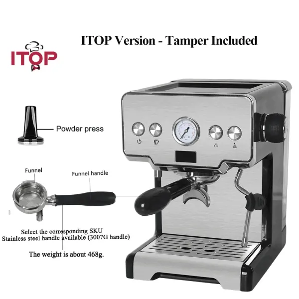 Herramientas ITOP 15 Bar Máquina de café expreso tipo italiano con espumador de leche Máquina de café capuchino semiautomática Agua caliente