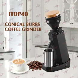 Gereedschap ITOP 40 ITOP 40mm Titanium Burr Coffee Grinder Metal Hopper Elegant Samll Electric Coffee Grinder Machine draagbaar huishouden
