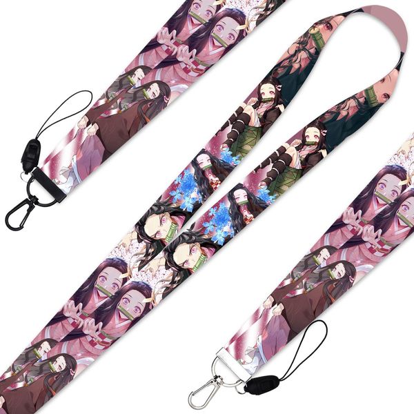 Herramientas Japonés Demon Slayer Personaje Llavero Identificación Tarjeta de crédito Er Pass Teléfono móvil Encanto Correas para el cuello Titular de la insignia Llavero Accesorios Ot8B0