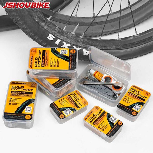 Outils JSHOUBIKE ensemble d'outils de réparation de pneus de vélo artefact portable véhicule électrique vélo de route de montagne sac de réparation de pneus fichier patch colle HKD230804