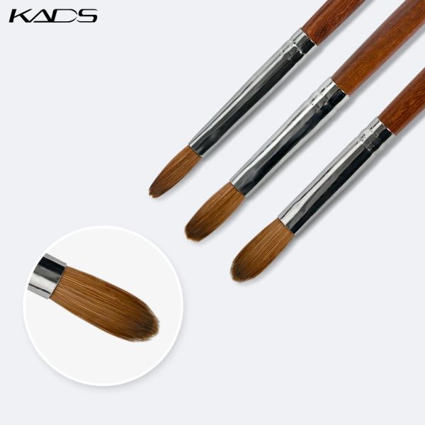 Outils Kads New Kolinsky Sable Acrylique Nail Art Brush UV GEL POSION DIY PEINTURE DES TRAVAILLES CARVING ROUGE BOIS DE MANICURE N ° 6 # 8 # 10 # #