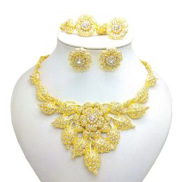 Tools Kingdom Ma mode Dubai Gold Color Jewelry Set pour fête cadeau nigérian femme mariage nuptial bijoux africain ensemble en gros
