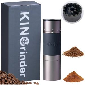 Herramientas KINGrinder K 4 Molinillo de café manual gris hierro 240 configuraciones de molienda ajustables para Aeropress, prensa francesa, café por goteo