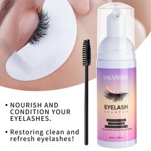 Gereedschappen Lanthome wimperverlenging Shampoo Cleanser schuimen voor vrouwen Lash make -up lijm snelle remover 50 ml met bursh -persionaal gebruik