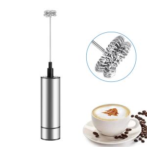 Outils LUCOG puissant double ressort fouet électrique mousseur à lait mélangeur de cuisine mousseur à lait à la main pour café latte cappuccino avec support