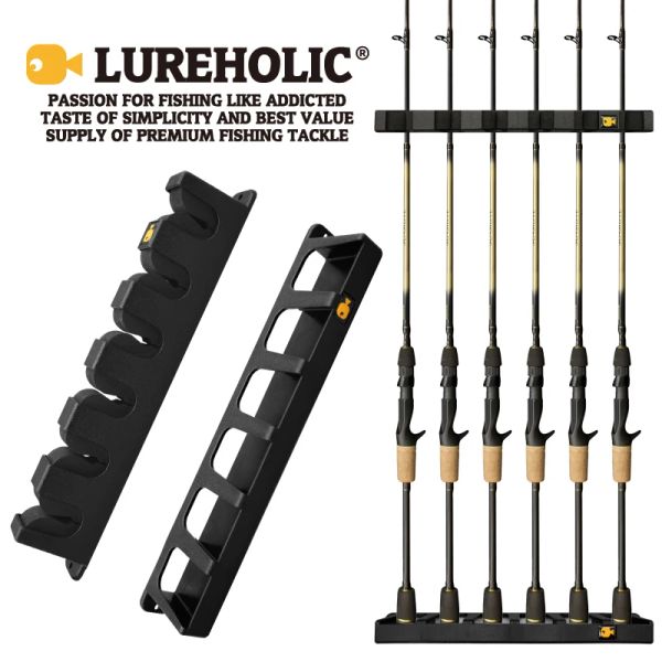 Outils Fish-holique Fishing vertical 6rod Rack pêche à pêche porte-pôle support de tige mural modulaire pour le garage