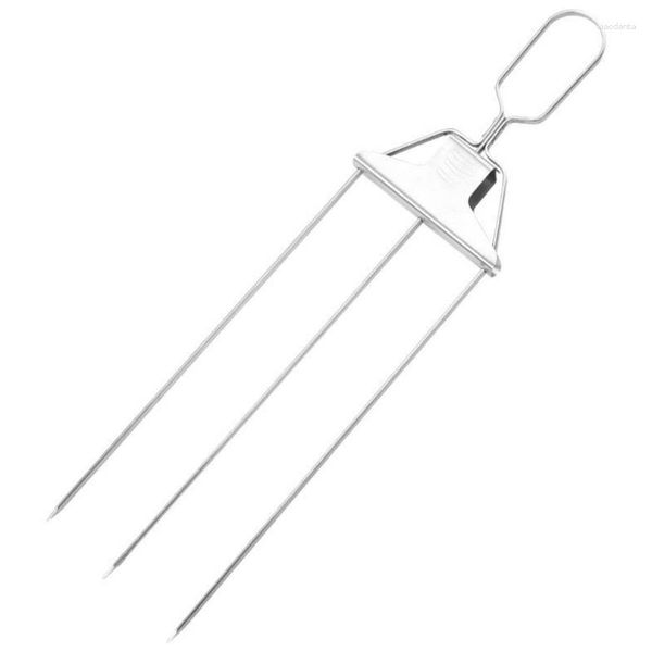 Herramientas Pinchos de metal para barbacoa Parrillas de barbacoa de acero inoxidable Tenedores Stick Needle Home G6KA