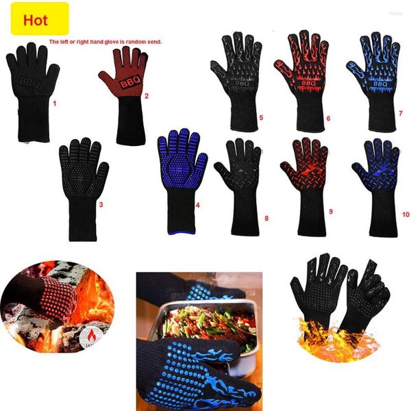 Outils Gant pour micro-ondes Gants de barbecue Résistance aux hautes températures Mitaines de four 800 degrés Ignifuge Barbecue Isolation thermique Outil de cuisine