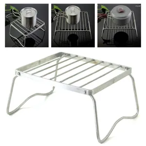 Gereedschap Mini Barbecue Grill Roestvrij staal Draagbare opvouwbare houder Rekplank