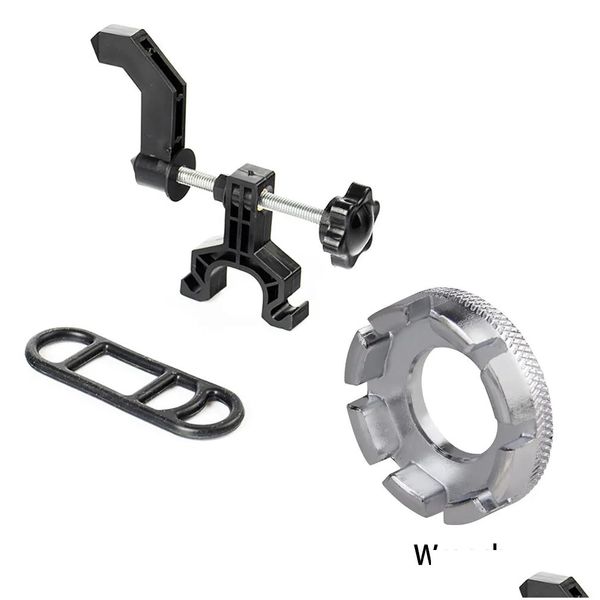 Herramientas Mini Rueda de bicicleta Truing Soporte Llantas de bicicleta Ajuste MTB Reparación de carreteras con llave Accesorios de ciclismo Drop Entrega Deportes Outdoo Dhyep