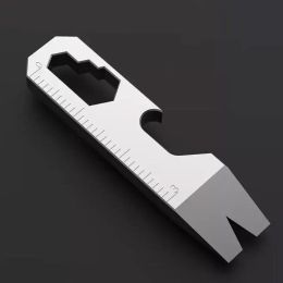 Outils Mini TC4 Titanium Alloy Keychain Pry Bar Edc Crowbar Bottle Opender Multi Tools