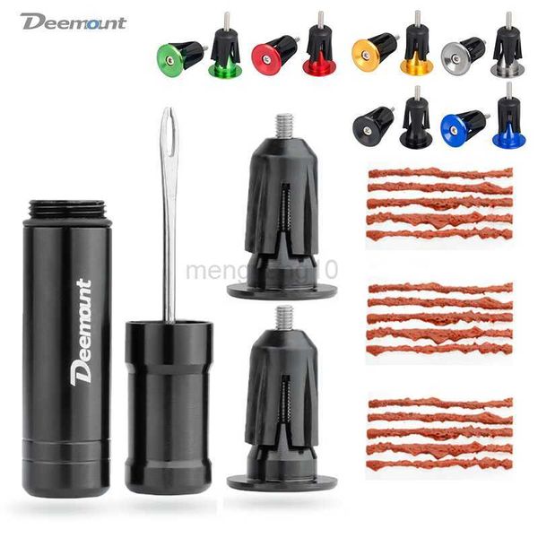 Herramientas MTB Road Bike Tire Drill Kit de reparación de pinchazos 15pcs Tiras de goma incluidas Bar End Hidden Tubeless Tire Repair Tool HKD230804