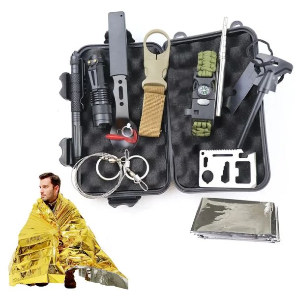 Outils Field multifonctionnel SOS Équipement d'urgence Boîte à outils Kit de survie des fournitures d'urgence extérieure