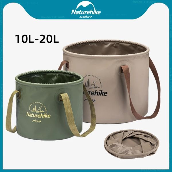 Herramientas Naturehike 10L/20L cubo de agua redondo plegable ultraligero portátil al aire libre Camping viaje playa cubo de almacenamiento de gran capacidad