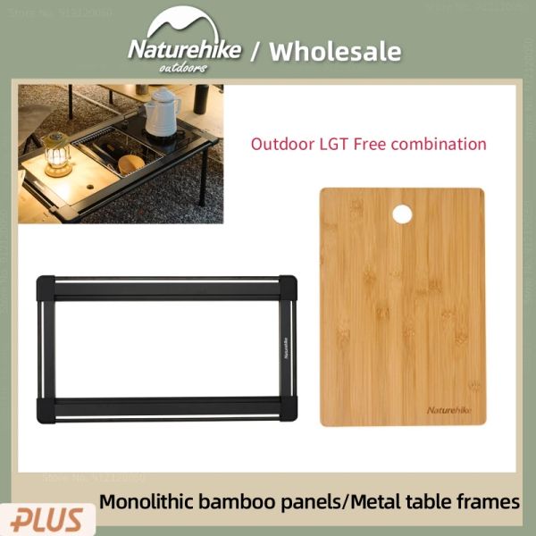 Herramientas Naturehike Placa de bambú Marco de mesa de metal Mesa modular IGT para exteriores Mesa de comedor portátil para barbacoa Mesa de comedor independiente