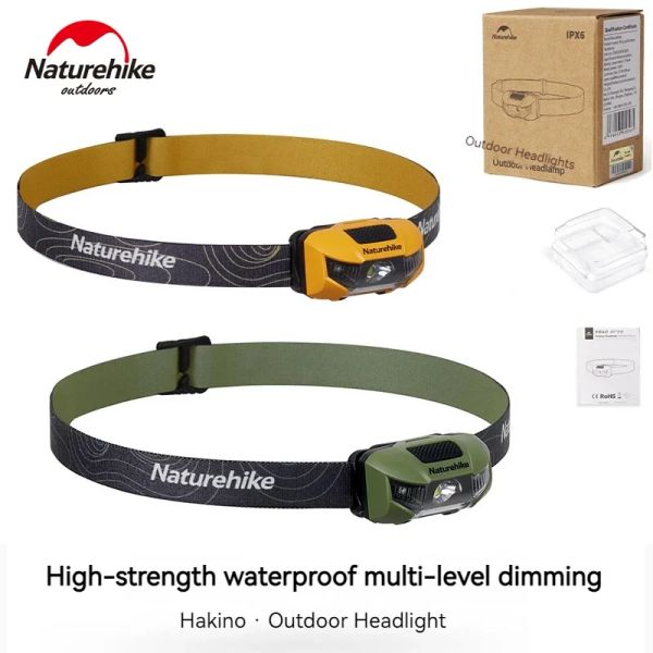 Herramientas NatureHike Ultralight Charlamping Faro Lámpara Lámpara de cabeza 4 modos Ligera de emergencia de emergencia Portable impermeable IP66