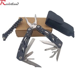 Outils Nouveau design WORKPRO 15 en 1 Multitool de poche Premium avec gaine couteau pince scie tournevis ciseaux outils d'extérieur sac de couchage