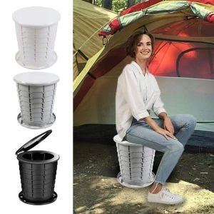 Gereedschap Nieuw draagbaar vouwtoilet Outdoor Camping Toilet Zindelijkheid Trash Can Mobile Toilet WC MOPbare toiletbadkamers voor autorijden reis